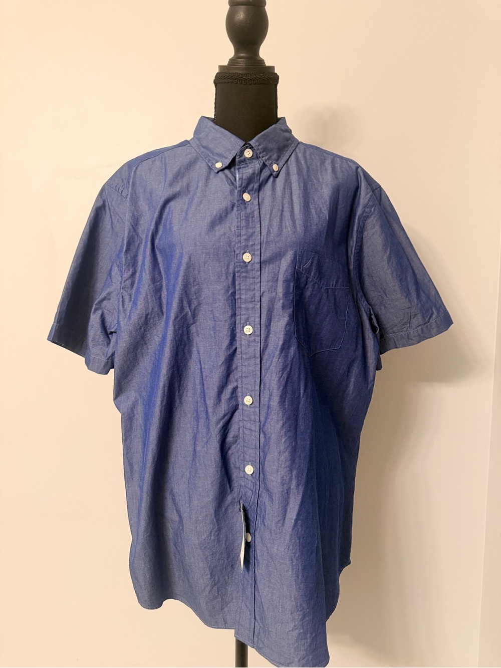 NWT Men’s Nautica Short-Sleeve Button-Down Shirt in Blue Size L